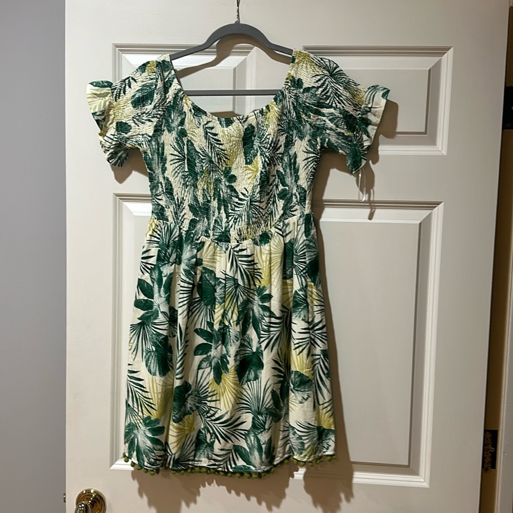 Greene summer print off the shoulder dress